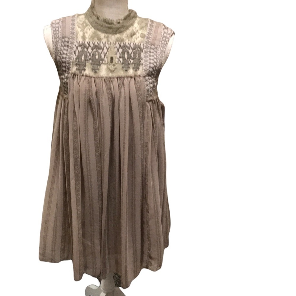 Free People Pink Beige Sleeveless Dress Size XS